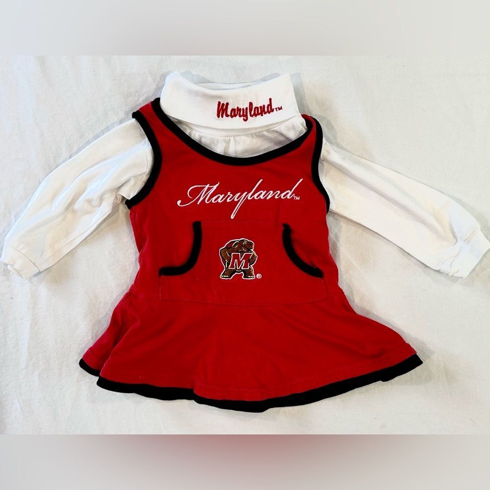 Maryland Terrapins Baby Girls Cheer Dress & Turtleneck Set – Size 12M
